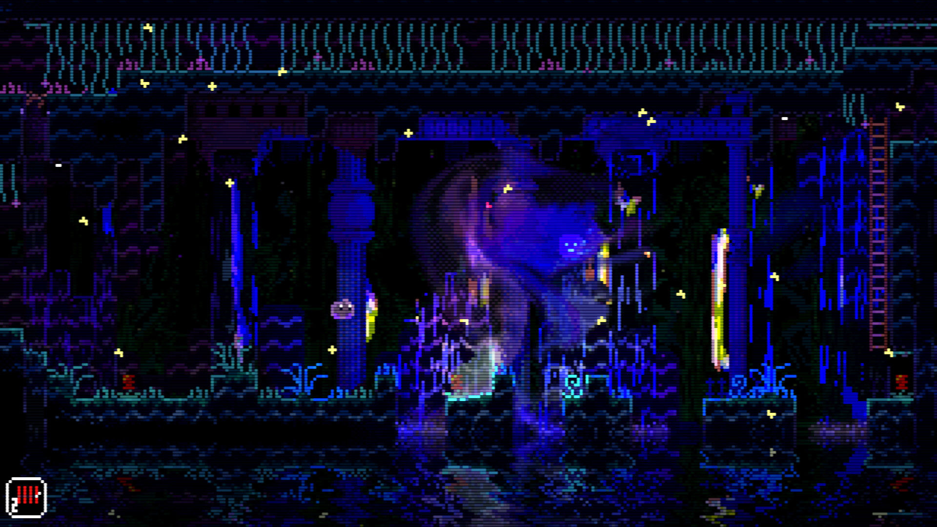 Gameplay de Animal Well: bioma y criaturas