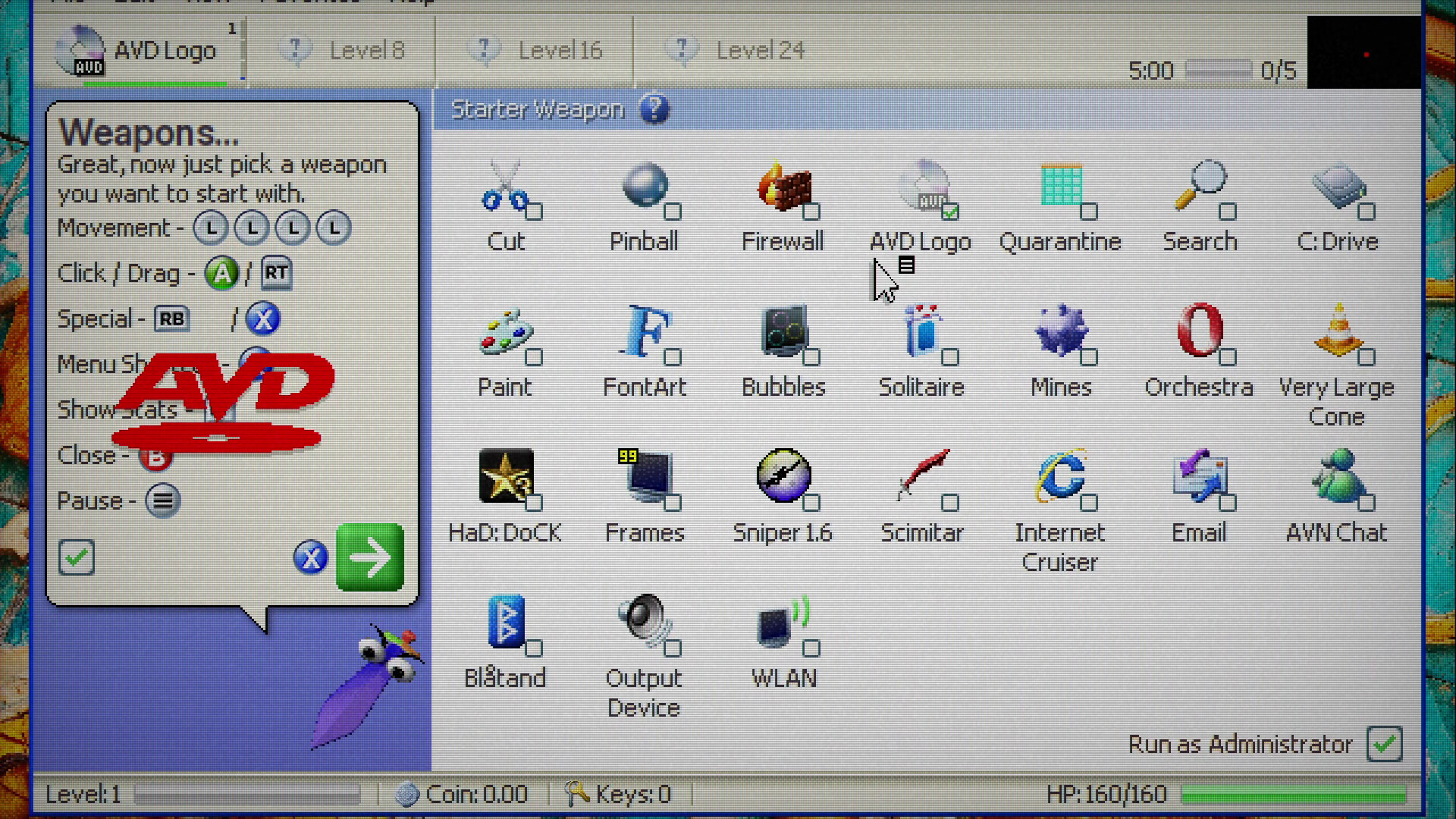 Gameplay of Antivirus Survivors 2003 Professional