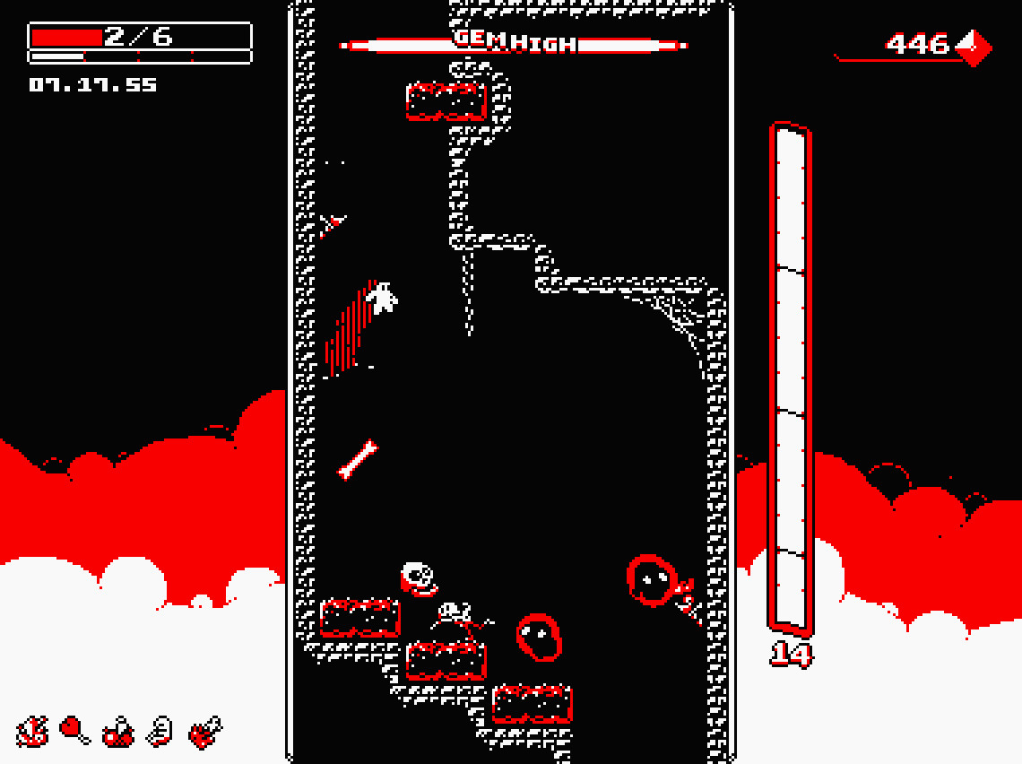 Gameplay de Downwell