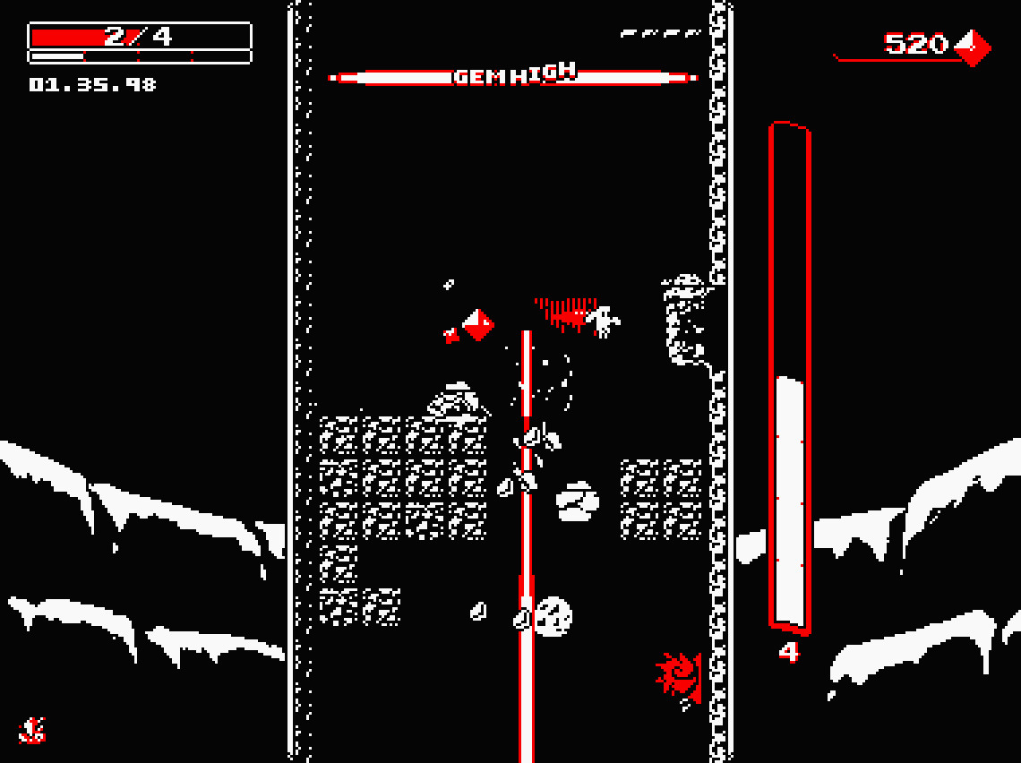 Gameplay de Downwell