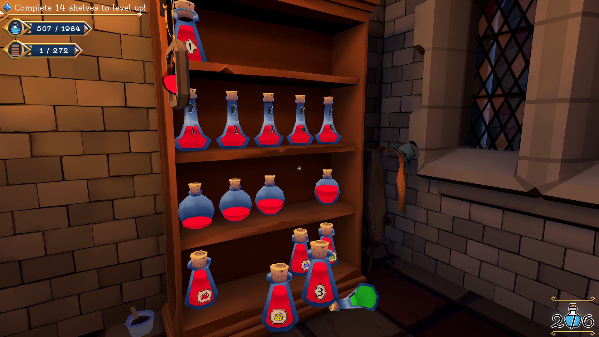 Gameplay of Shelve the Potions!