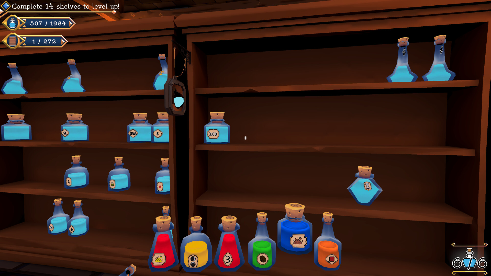 Gameplay of Shelve the Potions!